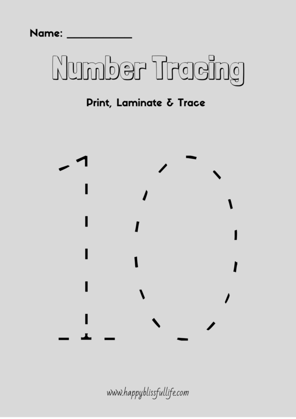 20 Printable Trace the Number workbook - Image 3