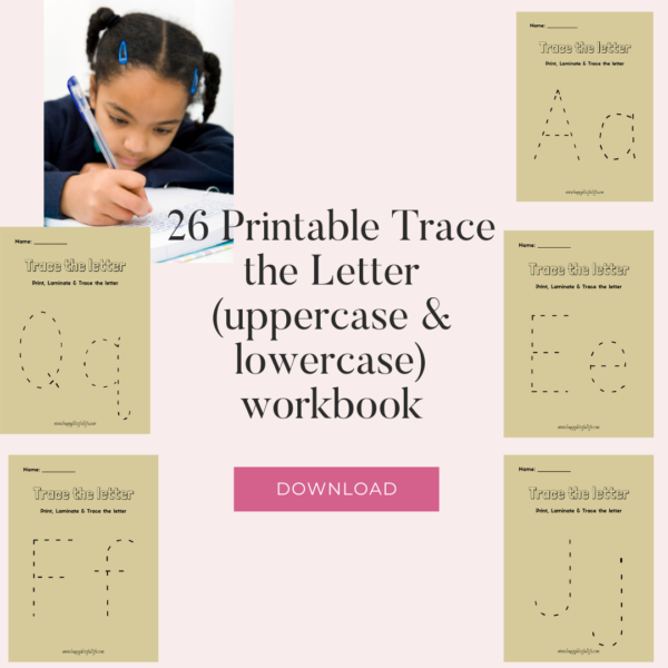 26 Printable Trace the Letter (uppercase & lowercase) workbook