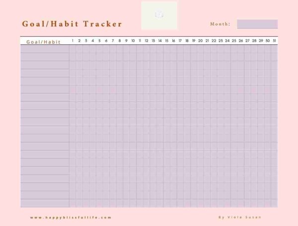 Printable & Fillable Habit/Goal Tracker - Image 2